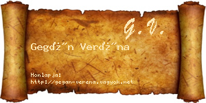 Gegán Veréna névjegykártya